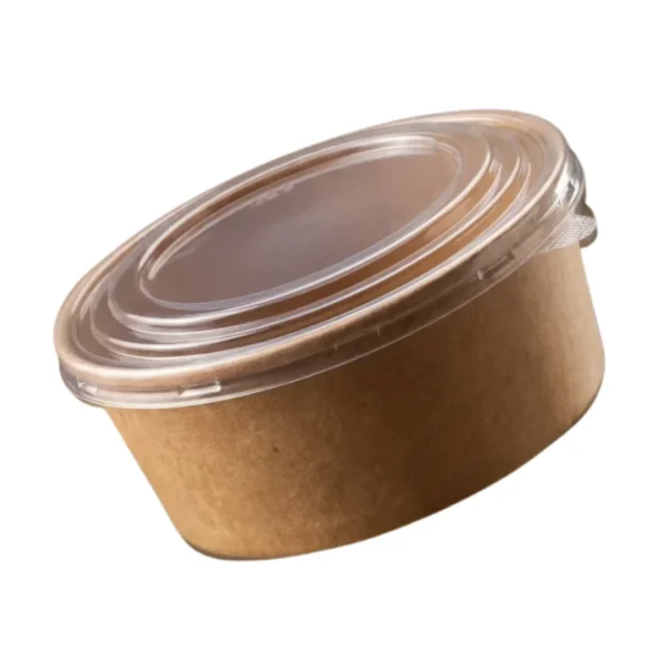 BOL ROND EN KRAFT BRUN 780ML + COUVERCLE BOL ROND 50pcs