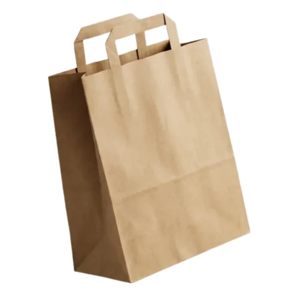 BROWN LARGE FLAT HANDLE BAGS 1x250
