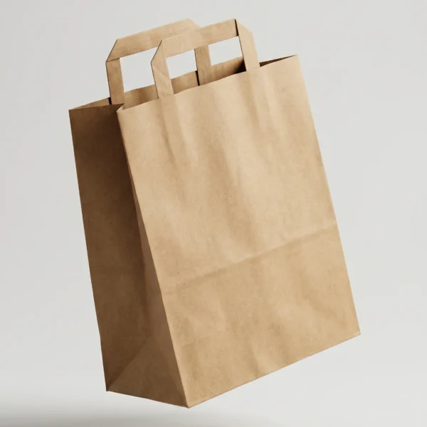 BROWN LARGE FLAT HANDLE BAGS 1x250