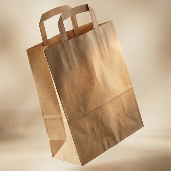 CHICKEN TASTE LARGE BROWN FLAT HANDLE BAGS