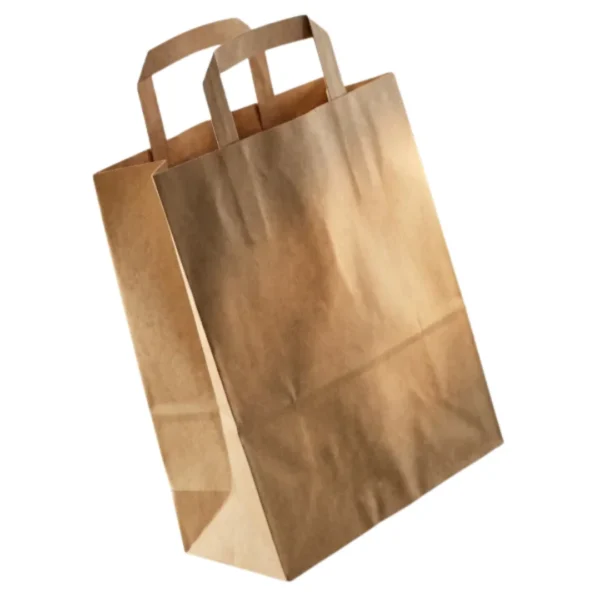 CHICKEN TASTE LARGE BROWN FLAT HANDLE BAGS
